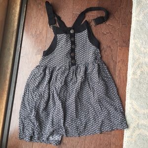 Overall Dress-Black and white floral